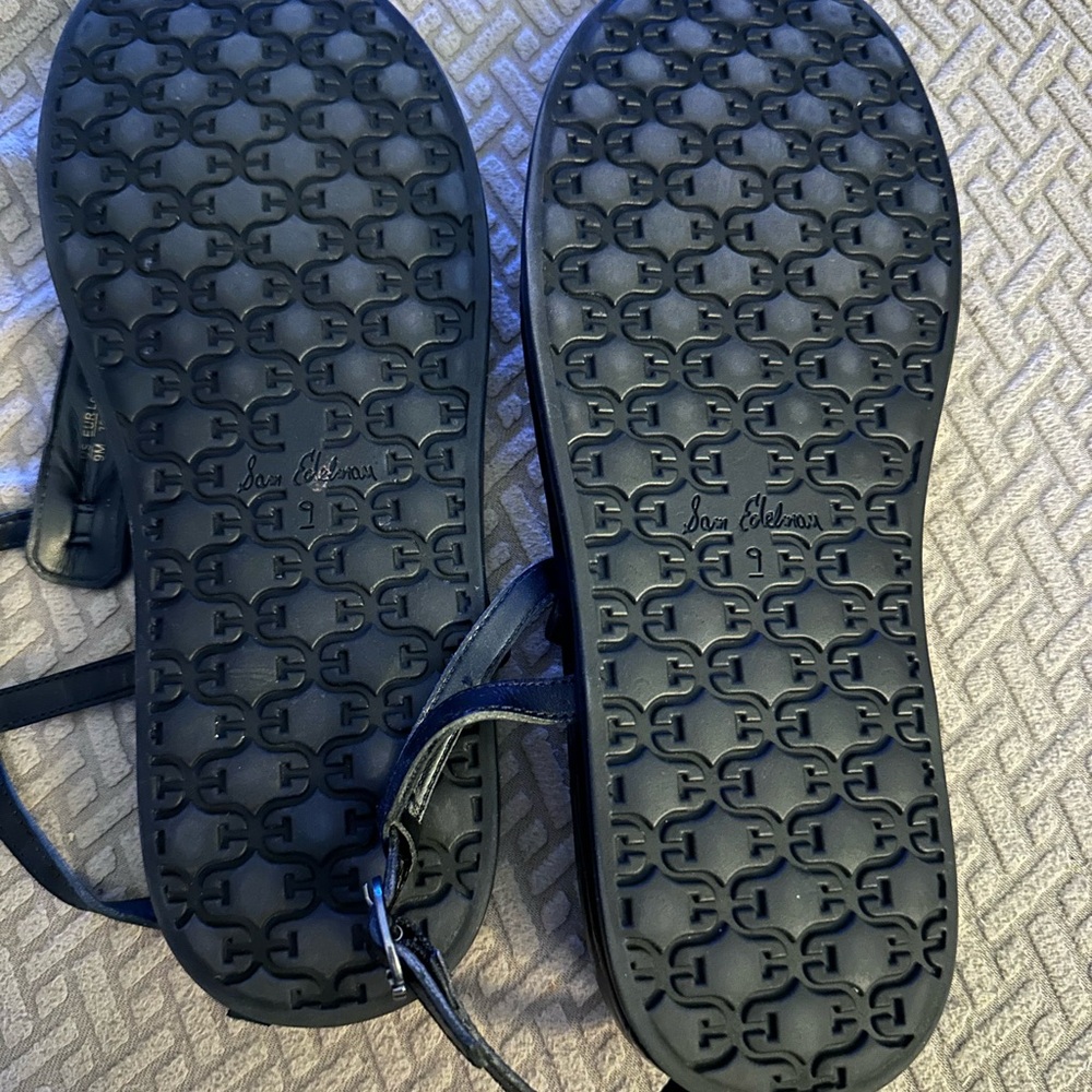 Sam Edelman Black Croc-Embossed Sandals - Picture 3 of 4